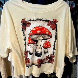 Mushroom Cropped Tshirt from Hot Topic